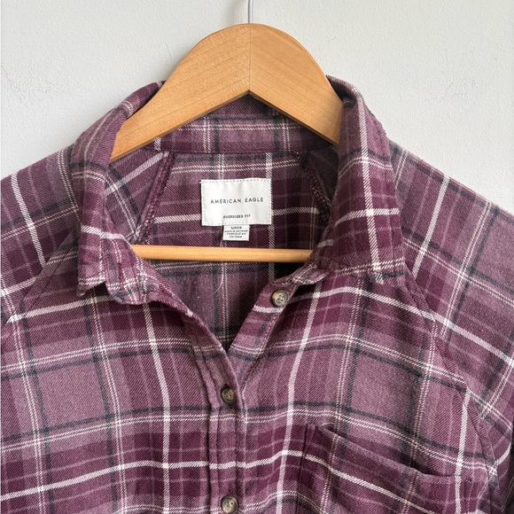 American Eagle Oversized Fit Flannel Shirt SMALL - Picture 2 of 3